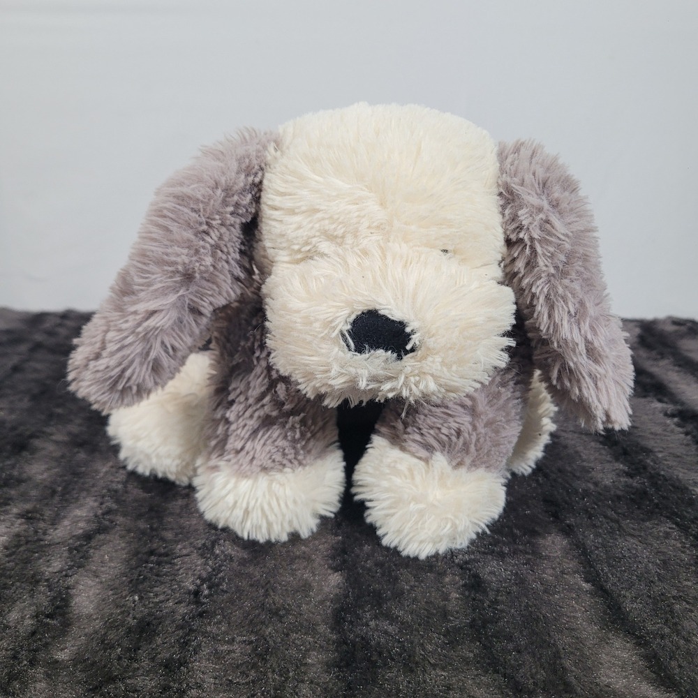 Jellycat Smudge Puppy Retired Grey Cream Floppy Plush Stuffed Animal JCINC3893SH